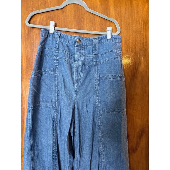 American Eagle Outfitters Wide Leg Denim Pants Size 12 - Picture 3 of 6